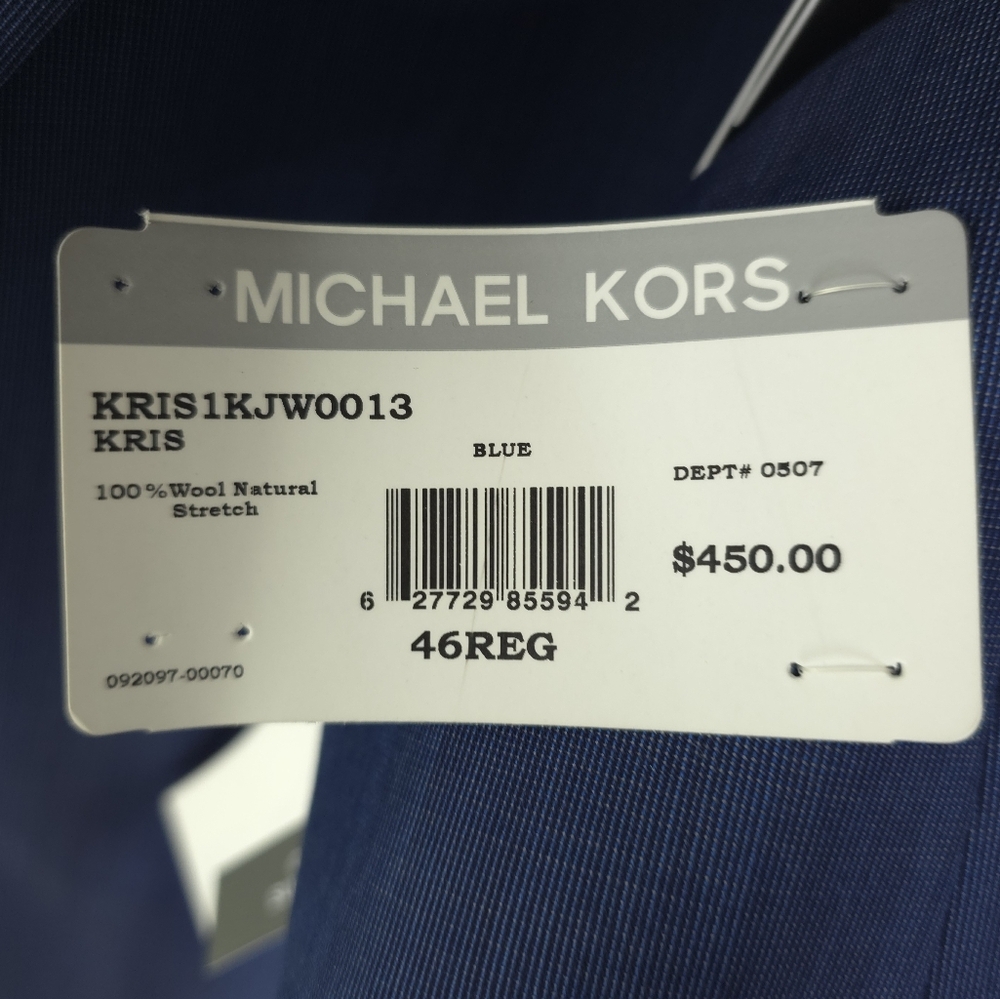 Michael Kors Men's Classic-Fit Wool Stretch Solid Suit Jacket New Sz 46reg - Picture 8 of 9